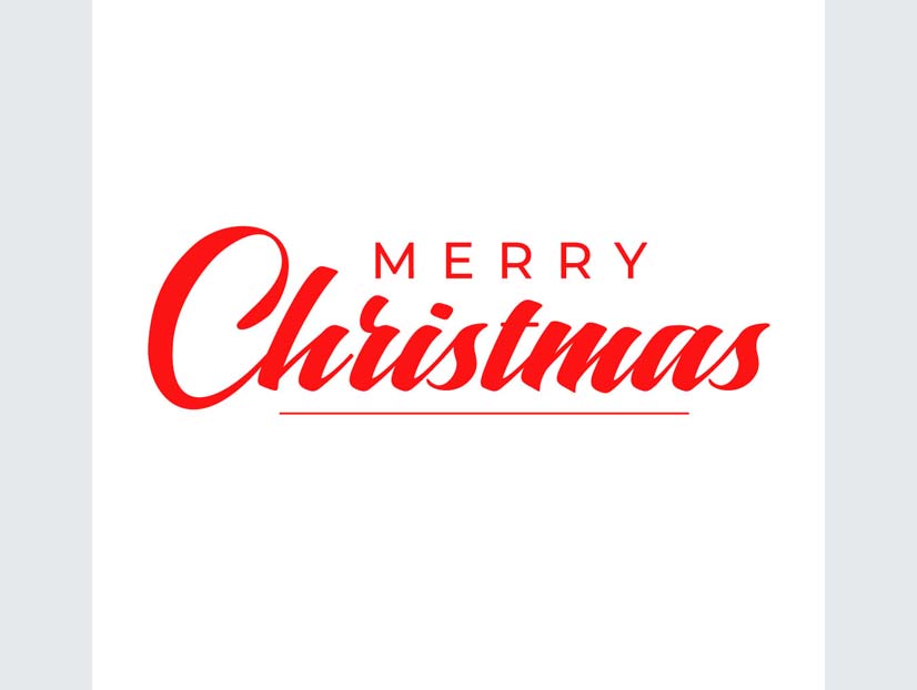 Free vector flat style merry christmas festival text